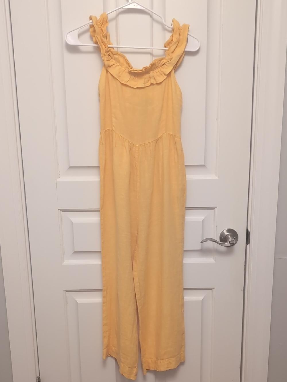 Zara Golden Yellow Ruffled-Strap Jumpsuit